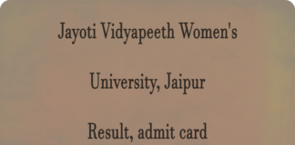 Jayoti Vidyapeeth Women’s University (JVWU) Result and admit card Latest Updates jvwu.ac.in Check JVWU Result Release Date, admit card, Merit List Here