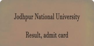 Jodhpur National University, JNU Jodhpur Result and admit card Latest Updates jodhpurnationaluniversity.co.in Check Result Release Date, admit card, Merit List Here