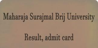 Maharaja Surajmal Brij University Result and admit card Latest Updates www.msbrijuniversity.ac.in Check Brij University Result Release Date, admit card, Merit List Here