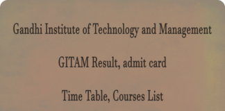 Gandhi Institute of Technology and Management, GITAM Result, admit card, Time Table, Courses List, Latest Updates at gitam.edu