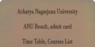 Acharya Nagarjuna University, ANU Result, admit card, Time Table, Courses List, Latest Updates at nagarjunauniversity.ac.in