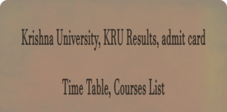 Krishna University Machilipatnam, kru Results, admit card, Time Table, Courses List, Latest Updates at kru.ac.in
