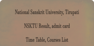 National Sanskrit University Tirupati, NSKTU Result, admit card, Time Table, Courses List, Latest Updates at nsktu.ac.in