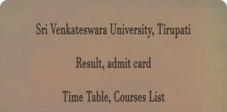 Sri Venkateswara University, Tirupati Result, admit card, Time Table, Courses List, Latest Updates at svuniversity.edu.in